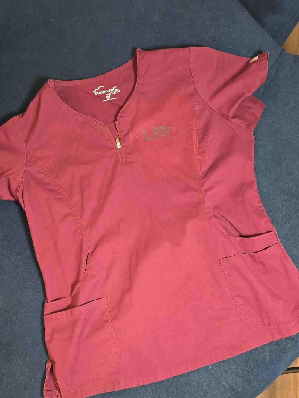 LPN Scrub Top - Burgundy Wine